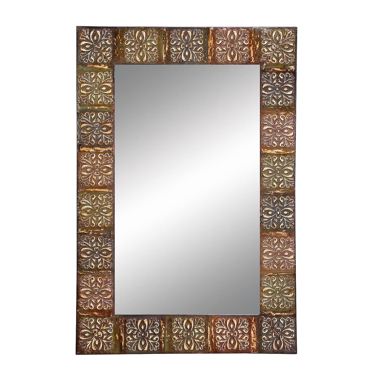 36" Multi Colored Metal Traditional Console Mirror